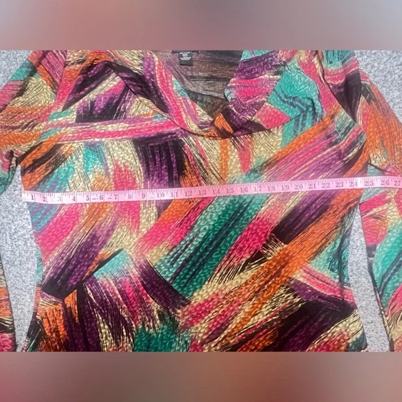 Ashro Colorful Long Sleeve Dress / Plus Size - Picture 9 of 10